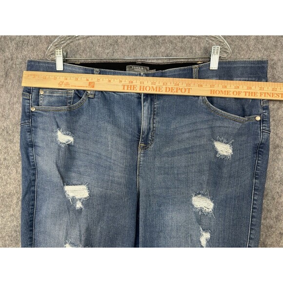 Torrid Women's 24R Premium Stretch Bombshell Skinny Ankle Denim Jeans Distressed - Picture 6 of 10